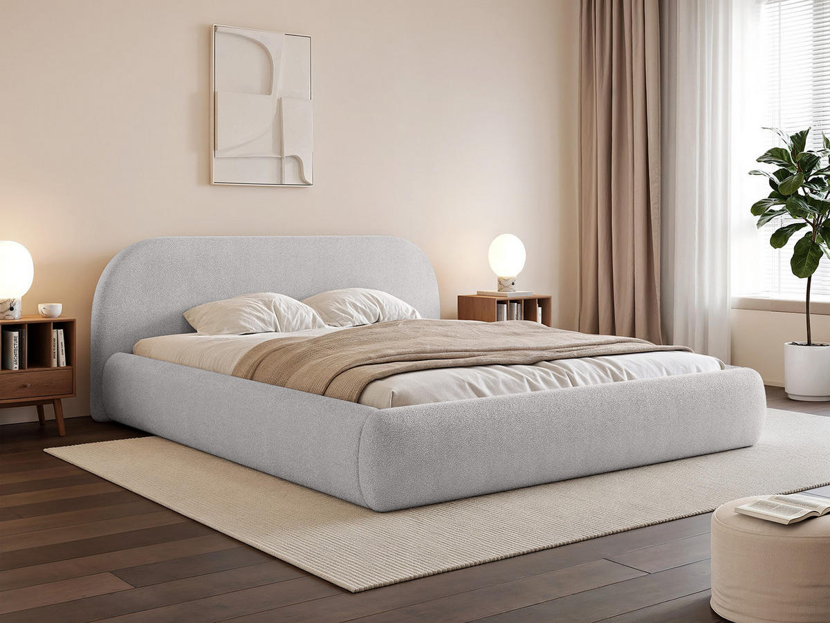 POLSTERBETT Lloret 160x200 cm, Hellgrau - Hellgrau, Textil (200/160cm) - Fedve