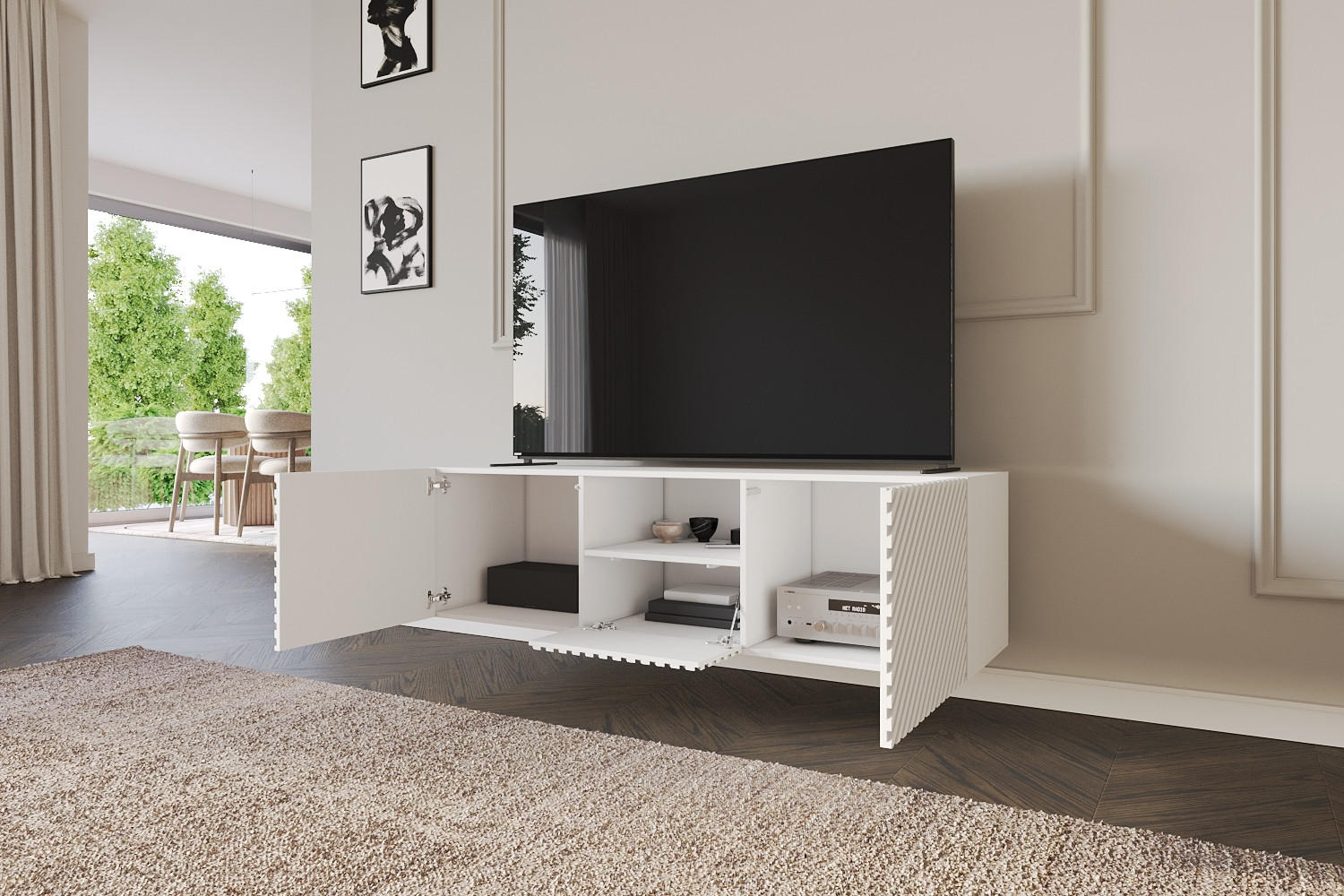 LOWBOARD ZENO-W 140x40x41 cm - Weiß - Weiß, Holzwerkstoff (140/40/41cm) - ALTDECOR