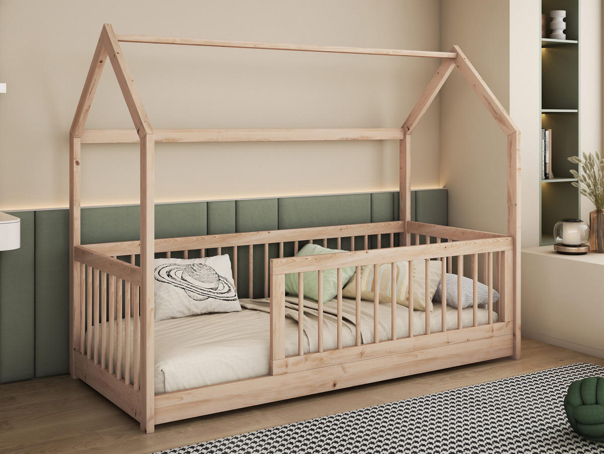 HAUSBETT Greta 90 - Naturfarben, Holz (90/200cm) - MIRJAN24