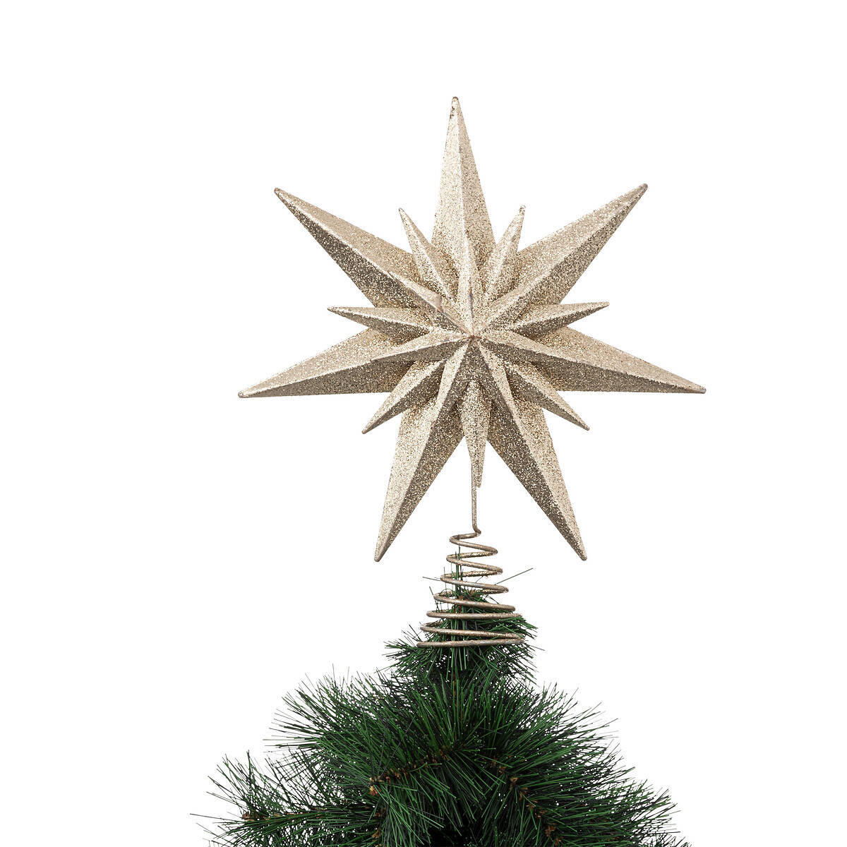WEIHNACHTSBAUMSPITZE Doppelstern Ø 25 cm - Goldfarben, Metall (30cm) - Atmosphera Createur d´interieur