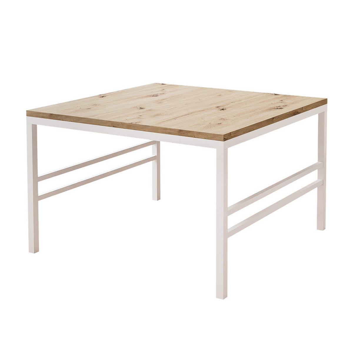 COUCHTISCH FORMA 60/60 cm Quadrat, Weiß / Artisan-Eiche - Weiß/Eiche Artisan, Metall (60/60/46cm) - Idohome