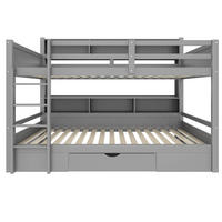 KINDERBETT Grau Liegefläche 90/200 cm, Etagenbett, Stauraum, Ohne Matratze - Grau, Holz (90/200cm) - PANGIVO