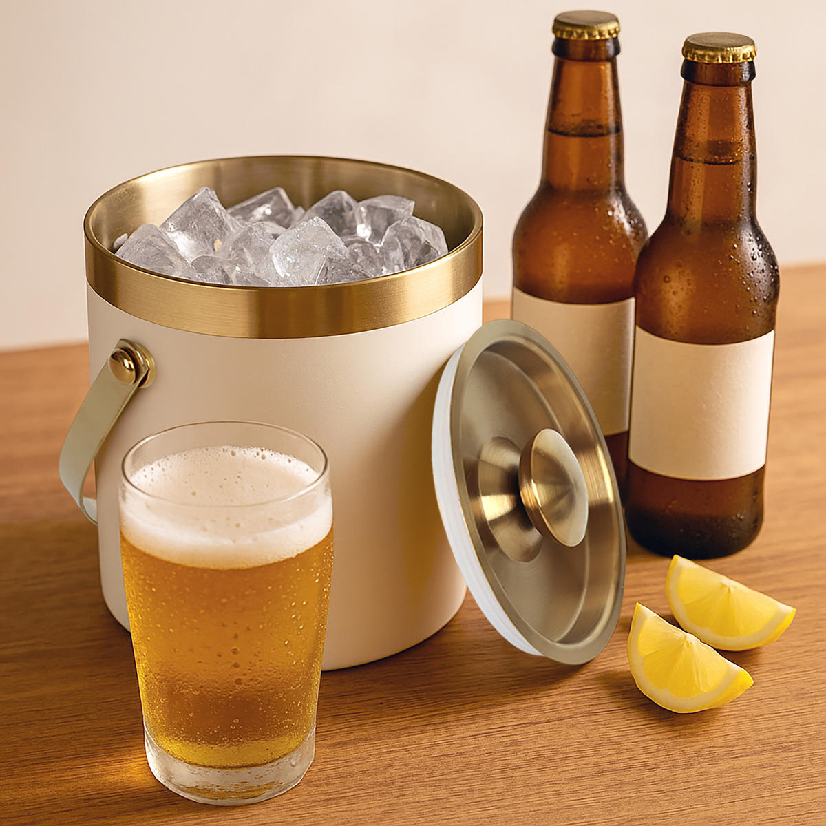 EISWÜRFELBEHÄLTER - Weiß, Kunststoff/Metall (15/17cm) - Relaxdays