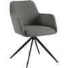 ESSZIMMERSTUHL Cord Grau - Schwarz/Grau, Textil/Metall (56/81/62cm) - CLP