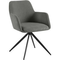 ESSZIMMERSTUHL Cord Grau - Schwarz/Grau, Textil/Metall (56/81/62cm) - CLP