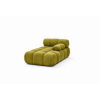 CHAISELONGUE Modular, Veloursstoff Salvador, Olive, Rechts, Selia - Ecru/Olivgrün, Holz (95/70/160cm) - Kaiser Möbel