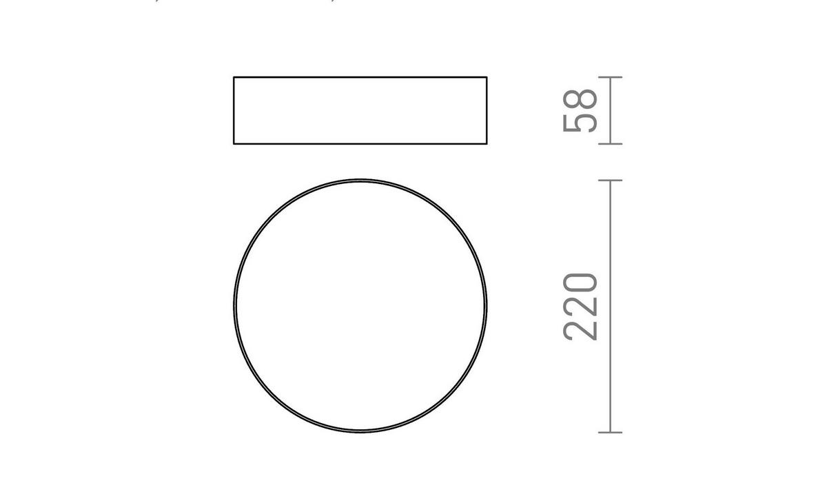 DECKENLEUCHTE LARISA R 22 weiß 20 W - Weiß, Metall (22/22/5.8cm)