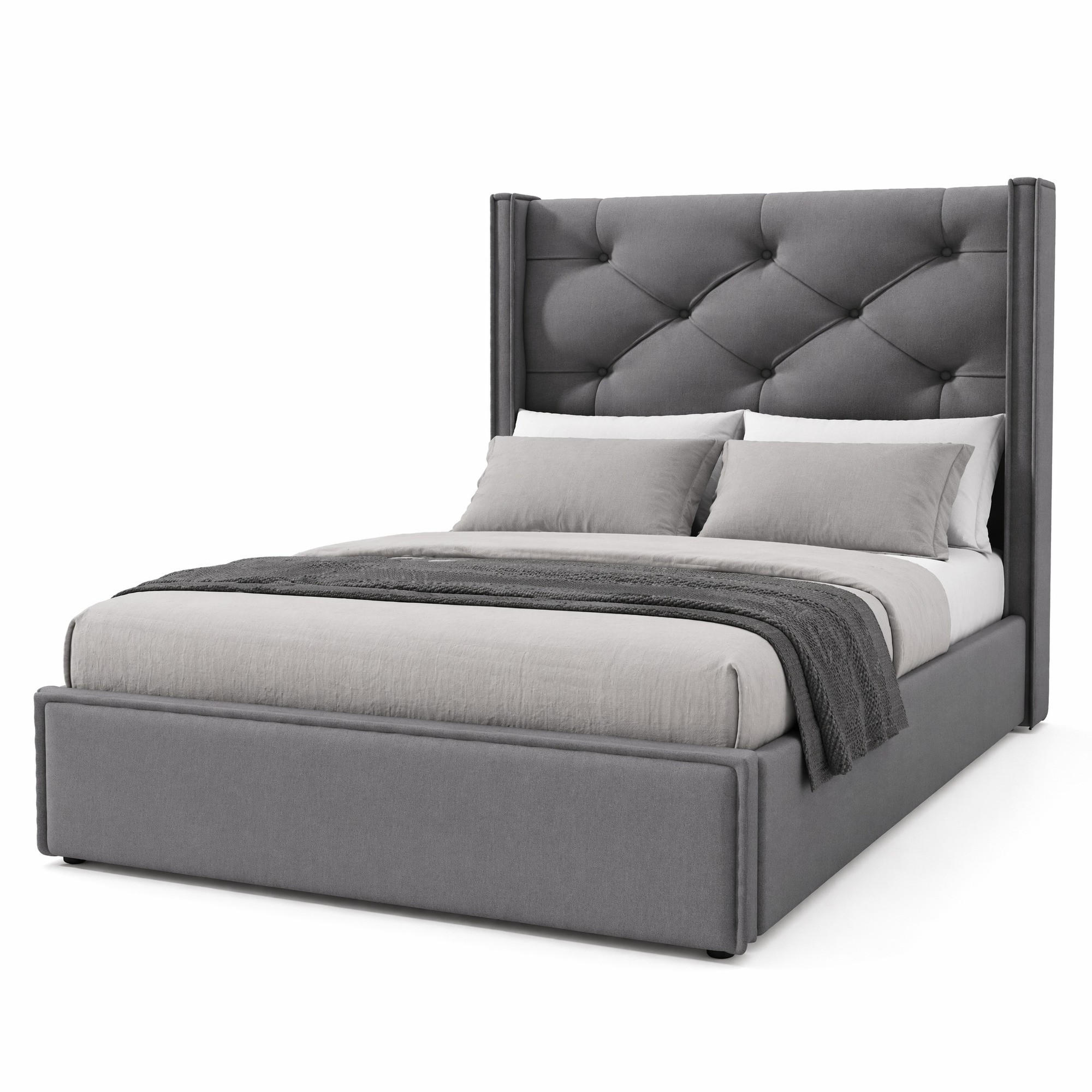 Chicfurn Polsterbett Grau 90x200 cm