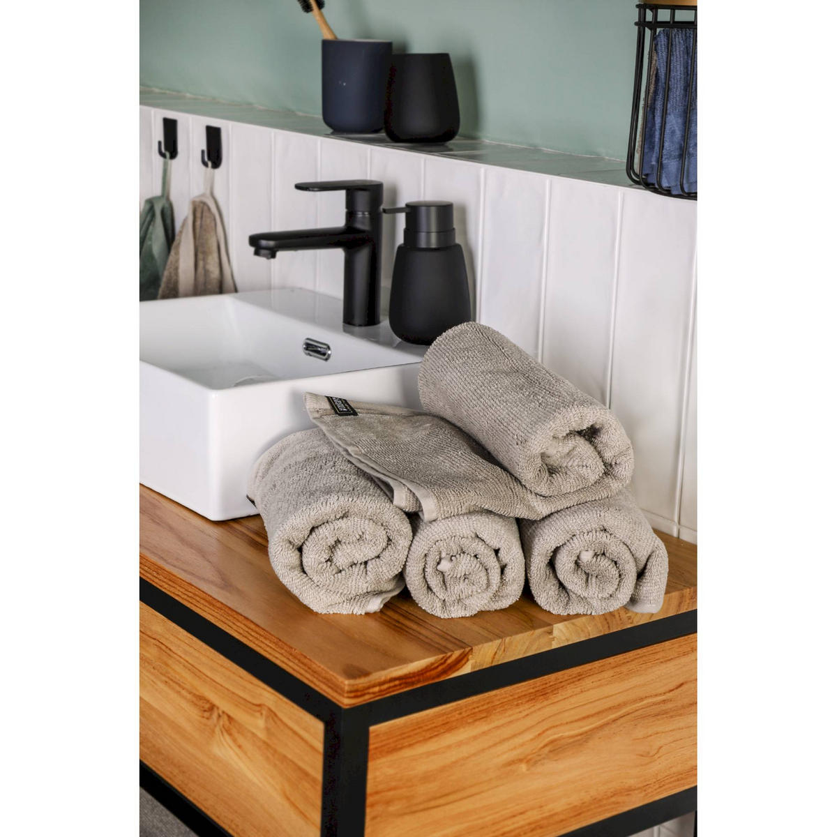 HANDTUCH SENSE-4 - Sandfarben, Textil (50/100cm) - Schöner Wohnen