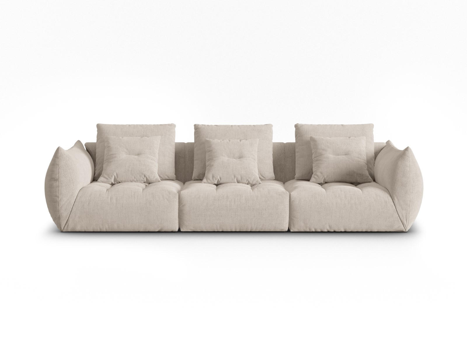 SOFA modular Bloom aus strukturiertem Stoff dunkelbeige 4 Sitzplätze - Mokka, Textil (106/95/332cm) - Micadoni