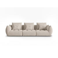 SOFA modular Bloom aus strukturiertem Stoff dunkelbeige 4 Sitzplätze - Mokka, Textil (106/95/332cm) - Micadoni