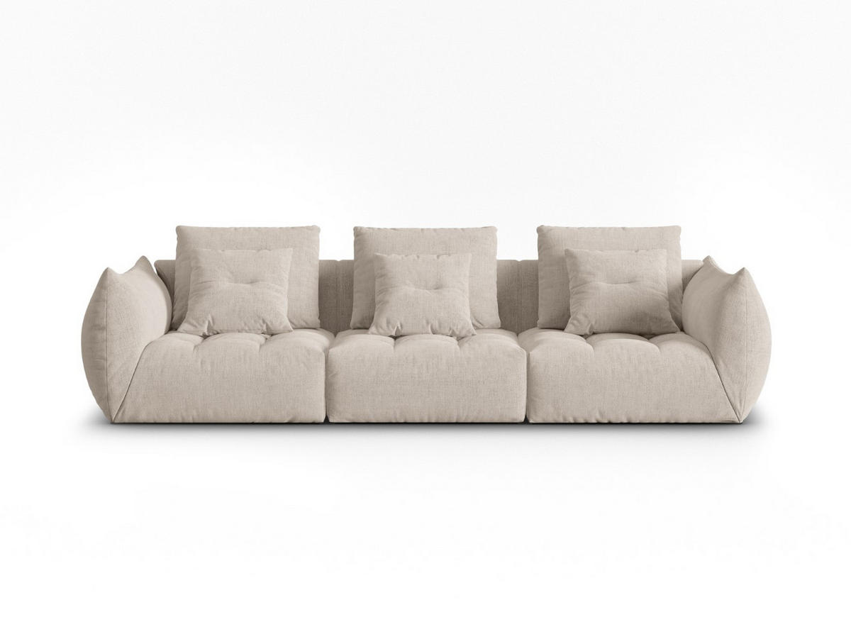 SOFA modular Bloom aus strukturiertem Stoff dunkelbeige 4 Sitzplätze - Mokka, Textil (106/95/332cm) - Micadoni