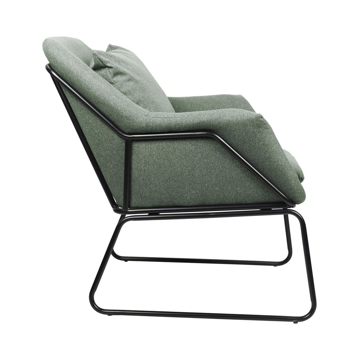 LOUNGESESSEL JOSIE Stoffbezug Grün - Schwarz/Grün, Textil (68/82/64cm) - SVITA