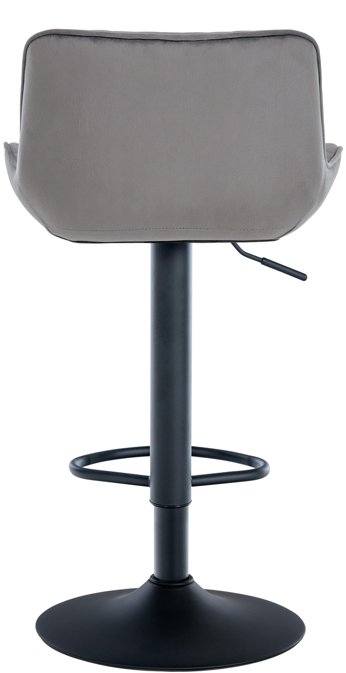 BARHOCKER Minerva Samt dunkelgrau - Schwarz/Grau, Textil/Metall (48/105/54cm) - TPFLiving