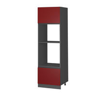 MIKROWELLENSCHRANK R-Line Rot 60 cm J-Shape - Anthrazit/Rot, Holzwerkstoff (60/206.8/57.2cm) - Vicco