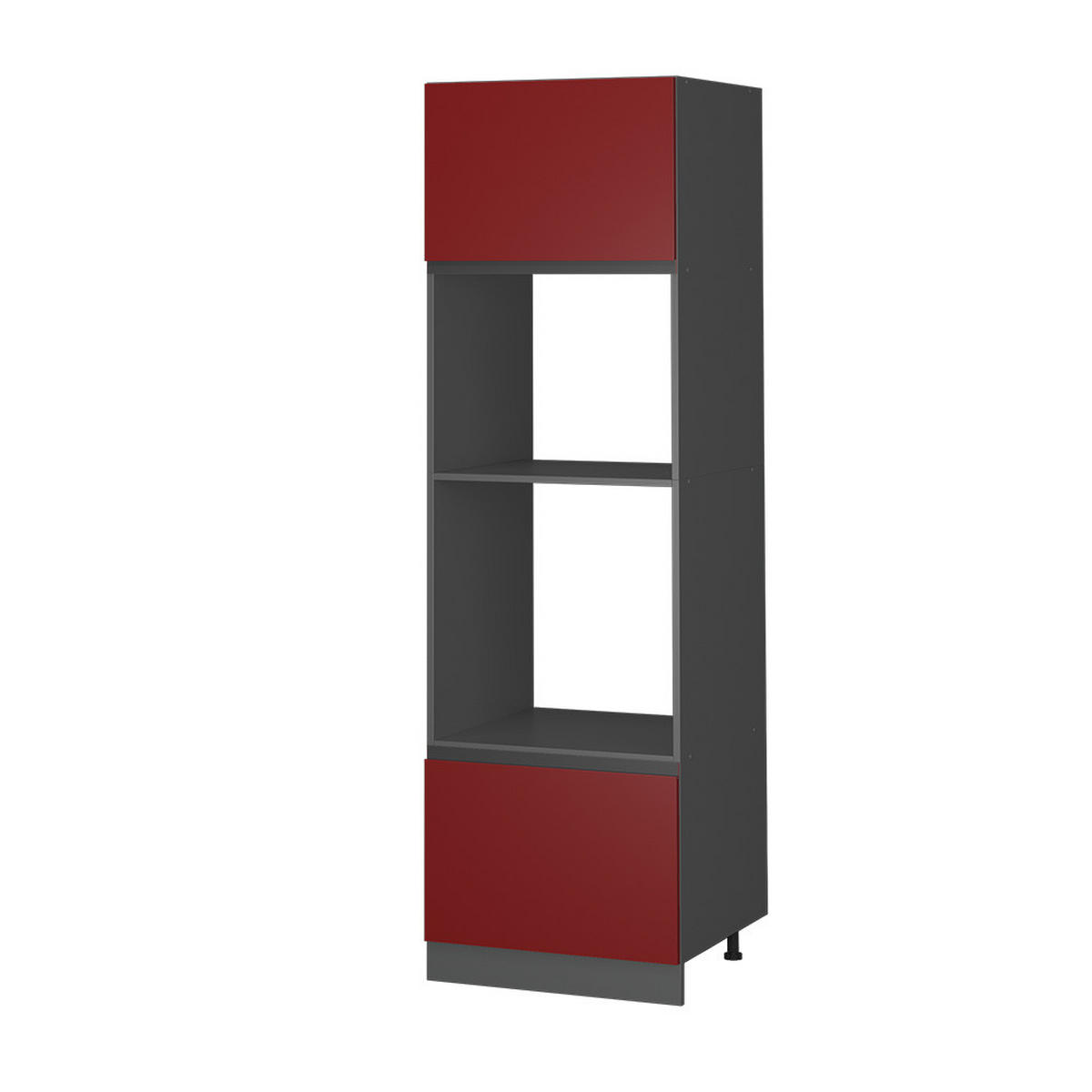 MIKROWELLENSCHRANK R-Line Rot 60 cm J-Shape - Anthrazit/Rot, Holzwerkstoff (60/206.8/57.2cm) - Vicco