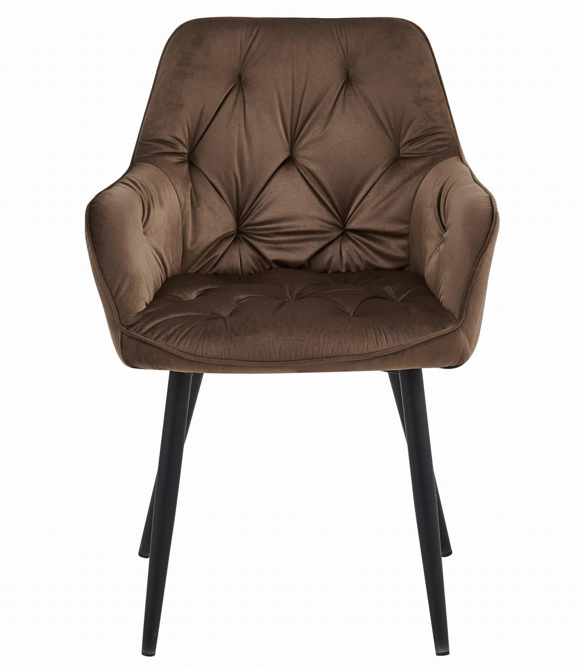 ESSZIMMERSTUHL LUKK brauner Sitz, schwarze Beine - Schwarz/Braun, Textil (56/83.5/62cm) - Valora