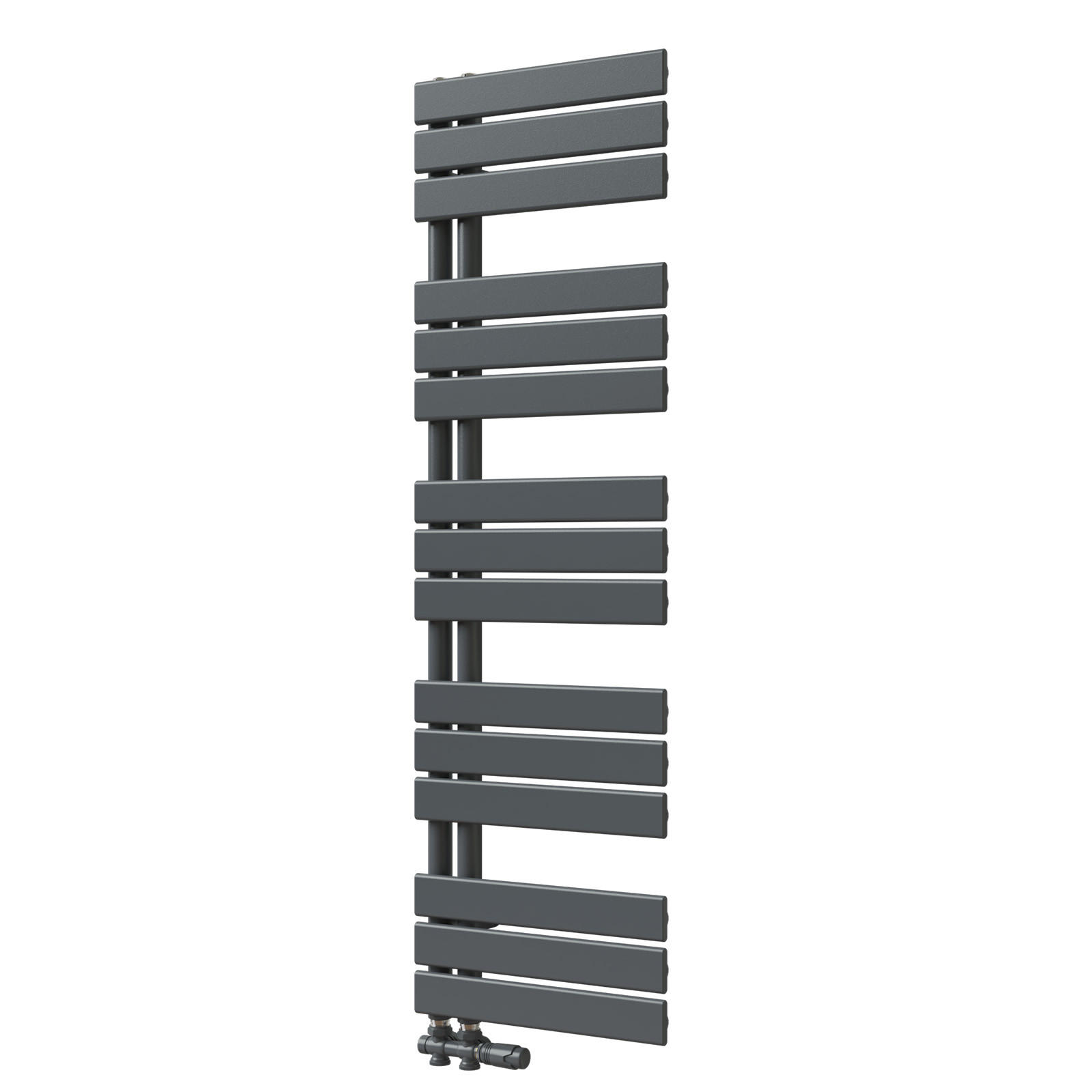 HEIZKÖRPER 132/40 cm Anthrazit Warmwasser aus Stahl 598 W mit Mittelanschluss G1/2" - Anthrazit, Metall (40/132/5.9cm) - S'AFIELINA