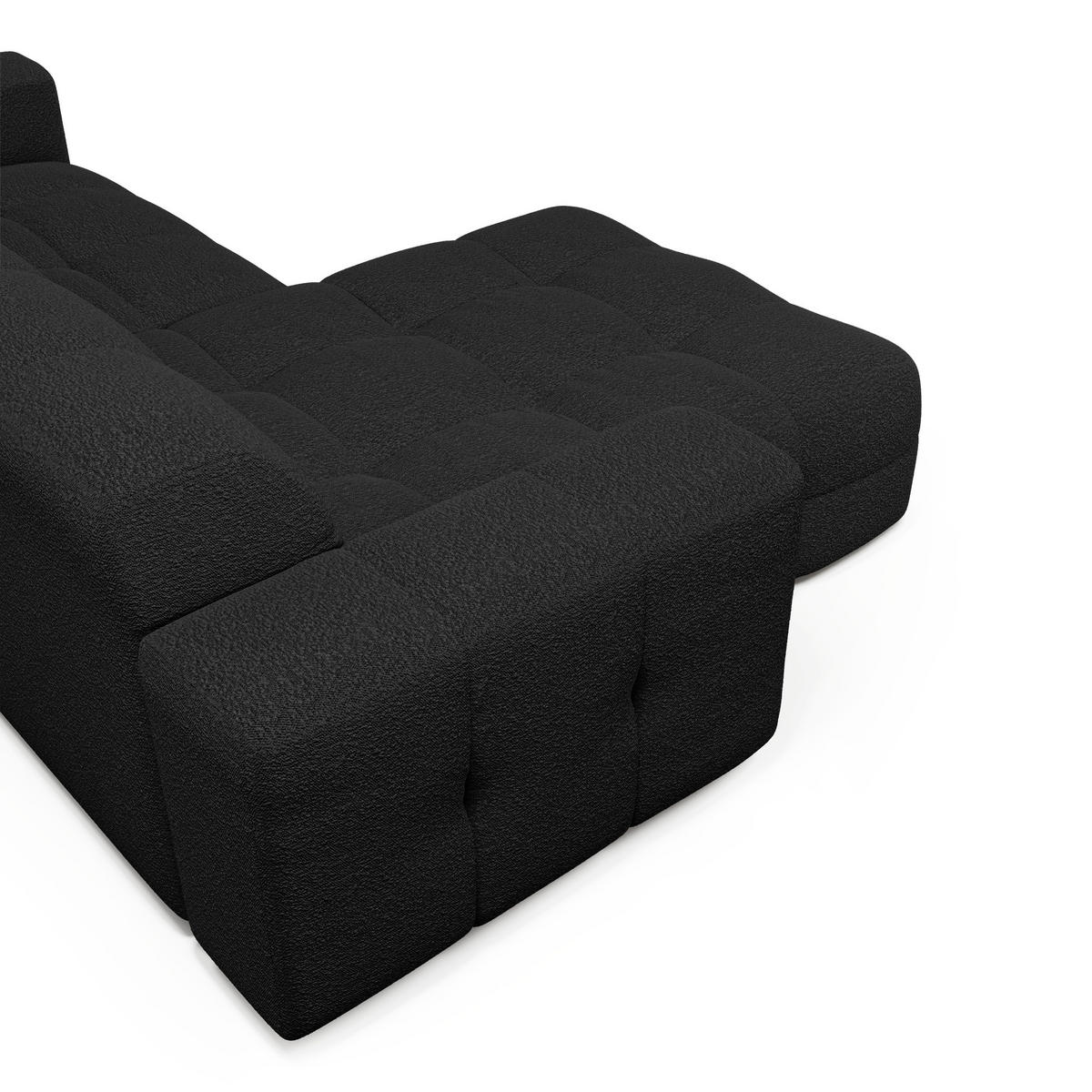 ECKSOFA LINKS Bouclé-Stoff Dunkles Anthrazit 230cm - Anthrazit, Textil (155/230cm) - Sia Home
