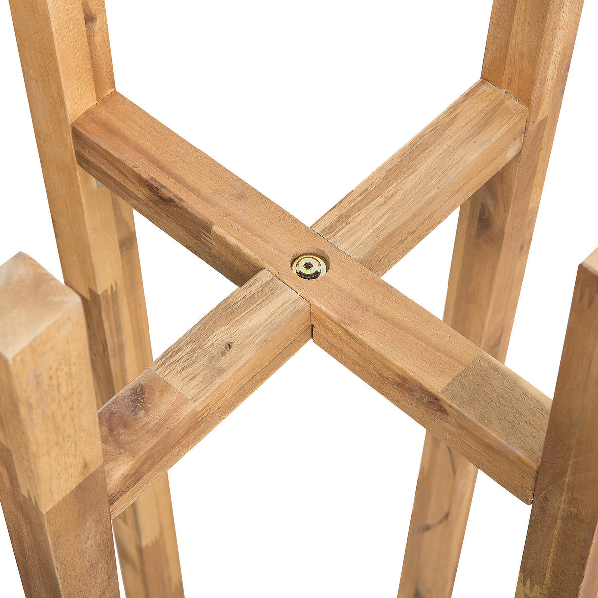 PFLANZENSTÄNDER Faserzement hellgrau mit Holzbeinen 95 cm Drimos - Hellbraun/Hellgrau, Stein (95cm) - Beliani