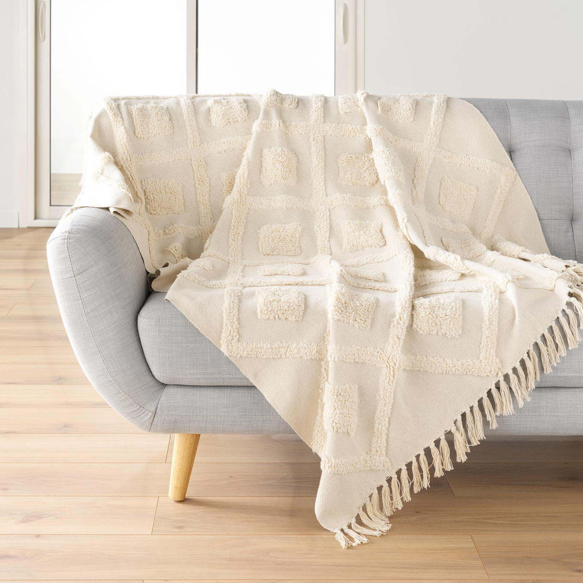 TAGESDECKE Inca 125/150 cm - Beige, Naturmaterialien (150/125cm) - Douceur d´intérieur