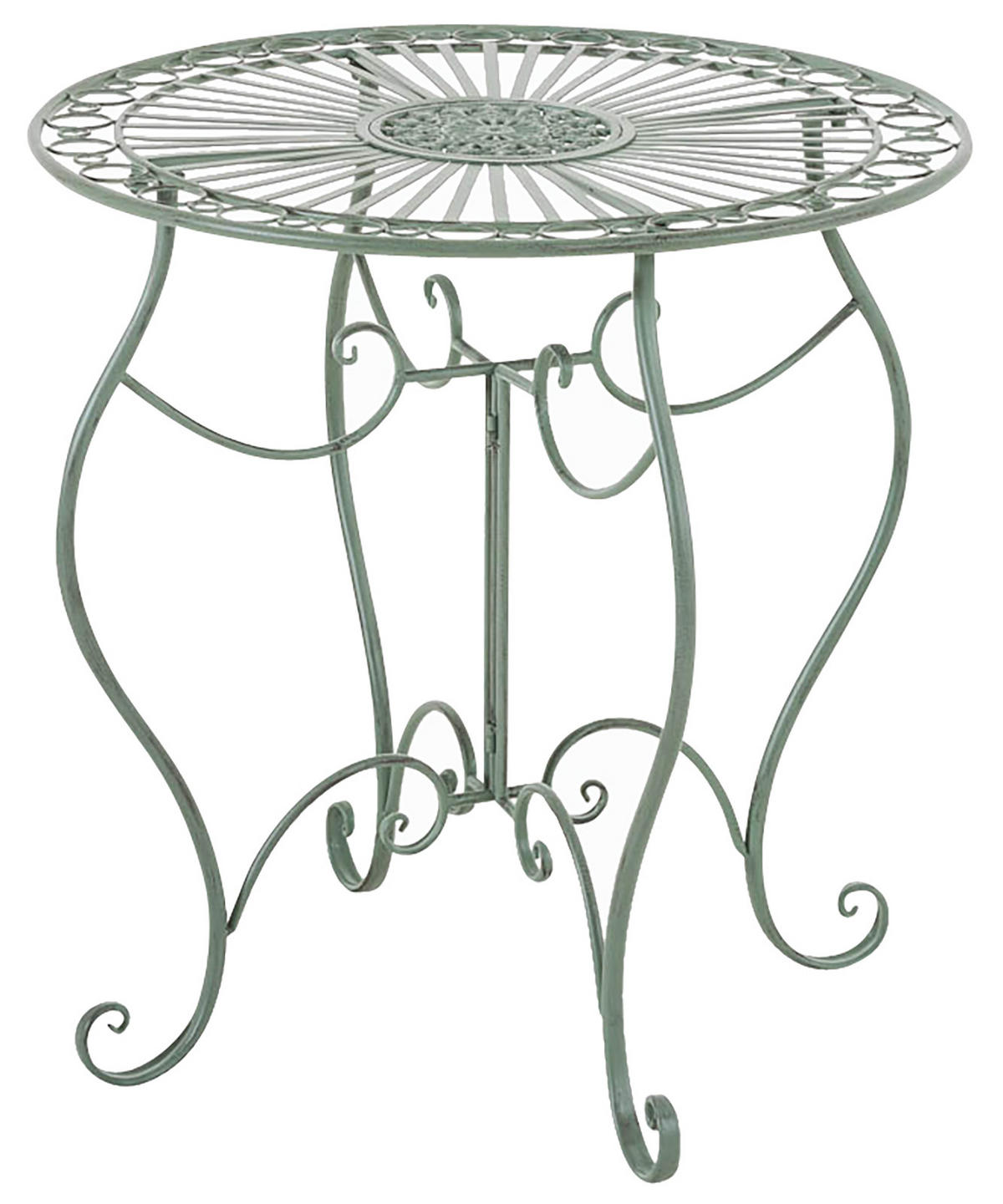 GARTENTISCH rund Ø70 cm Metall Antik-Grün - Grün, Metall (70/70/72cm) - CLP