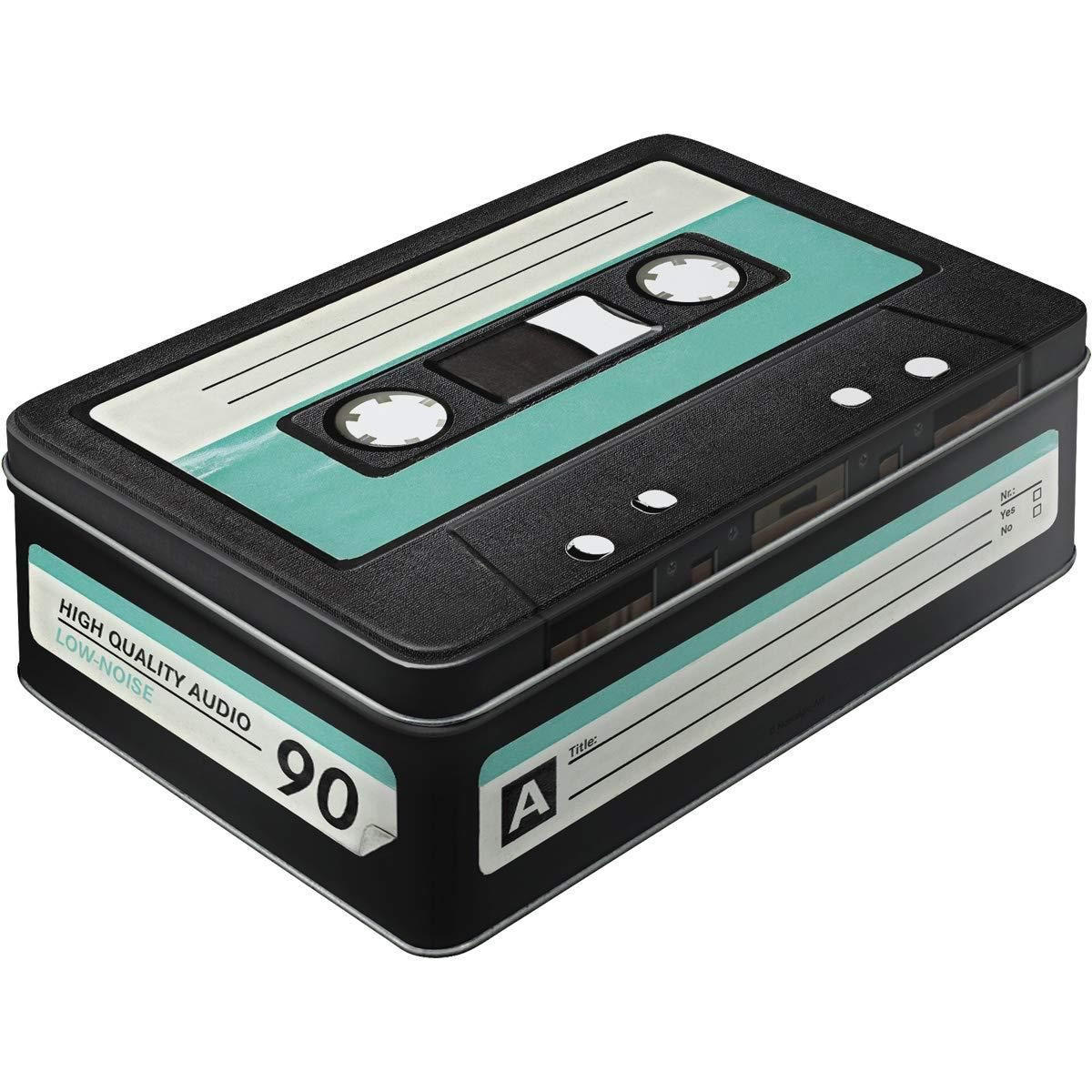 VORRATSDOSE flach etro Wave Retro Cassette - Multicolor, Metall (23/7/16cm) - Nostalgic-Art