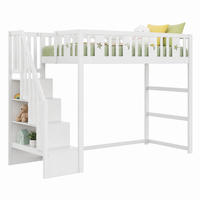 HOCHBETT 90/200 cm aus Massivholz mit Treppe, Weiß - Weiß, Holz (90/200cm) - OKMYHOME