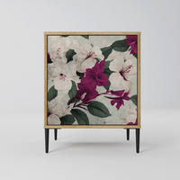 SIDEBOARD FLOWERET DREAM, Eichefarben, 57,5x42x72,5 cm, Schwarze Metallfüße - Eichefarben/Multicolor, Holzwerkstoff/Metall (57.5/72.5/42cm) - SpaceRebels