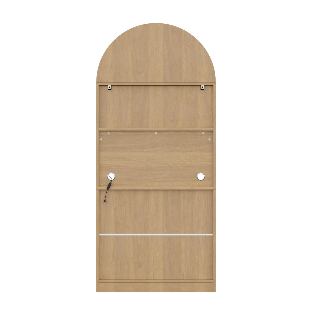 VITRINENSCHRANK Eiche Rattan LED 3 Schubladen 80x35x180cm - Multicolor, Holzwerkstoff (35/180/80cm) - FLIEKS