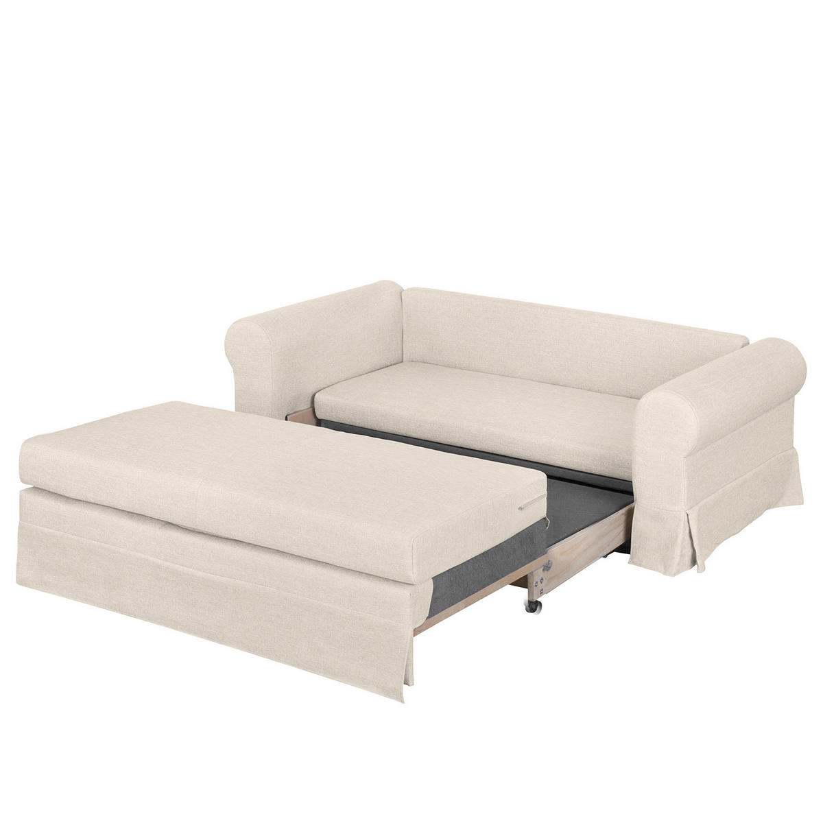 SCHLAFSOFA mit Husse - Creme, Textil (205/90/90cm) - home24