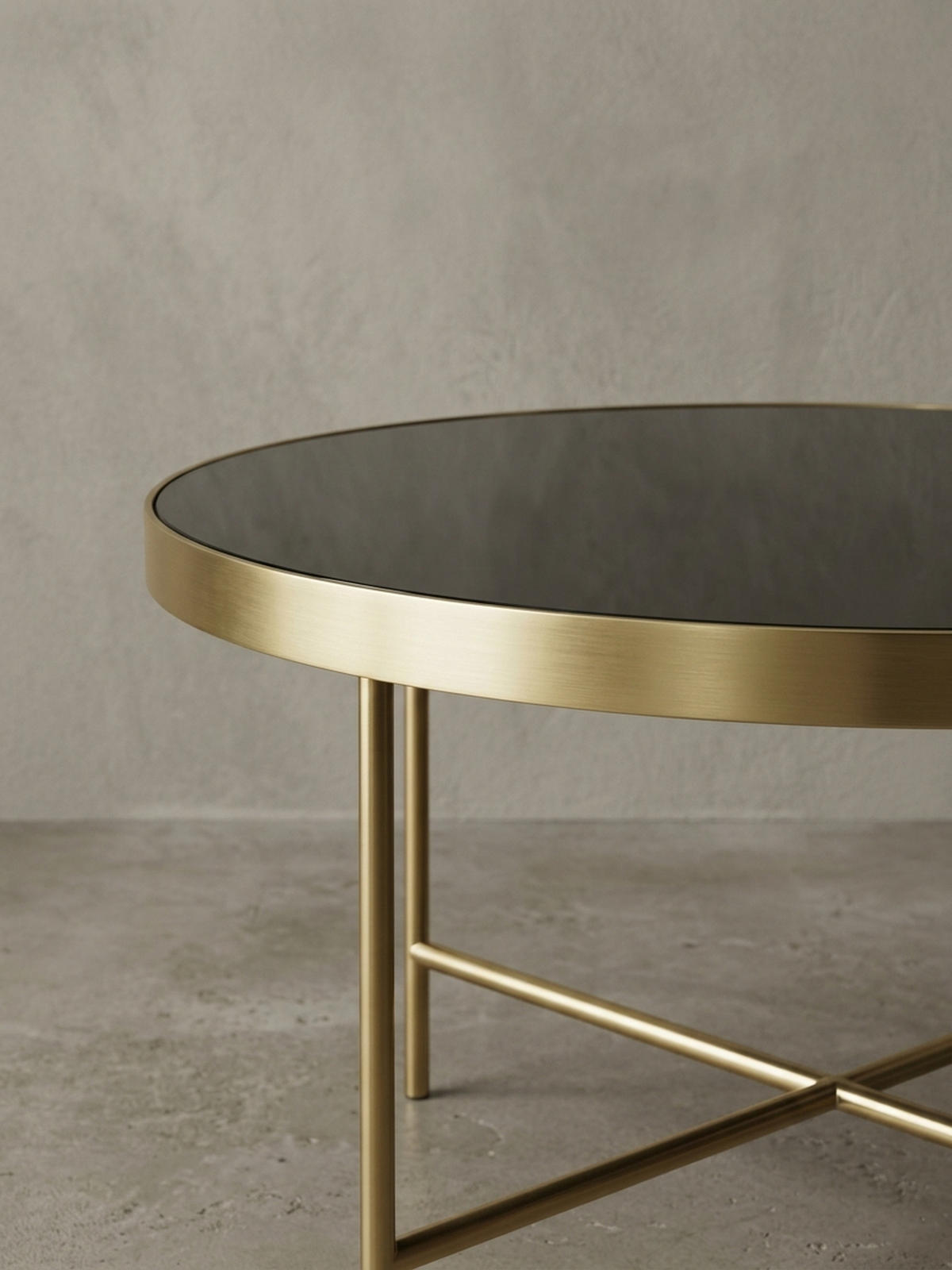 COUCHTISCH Oval in Schwarz/Gold, Glasplatte mit filigranem Metallgestell, Maße 110x56 cm - Goldfarben, Glas/Metall (56/110/40cm) - KADIMA DESIGN
