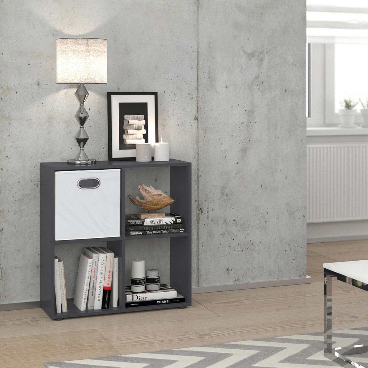 RAUMTEILER Tetra Grau 72.6 x 72 cm - Grau, Holzwerkstoff (72.6/72/29cm) - Vicco