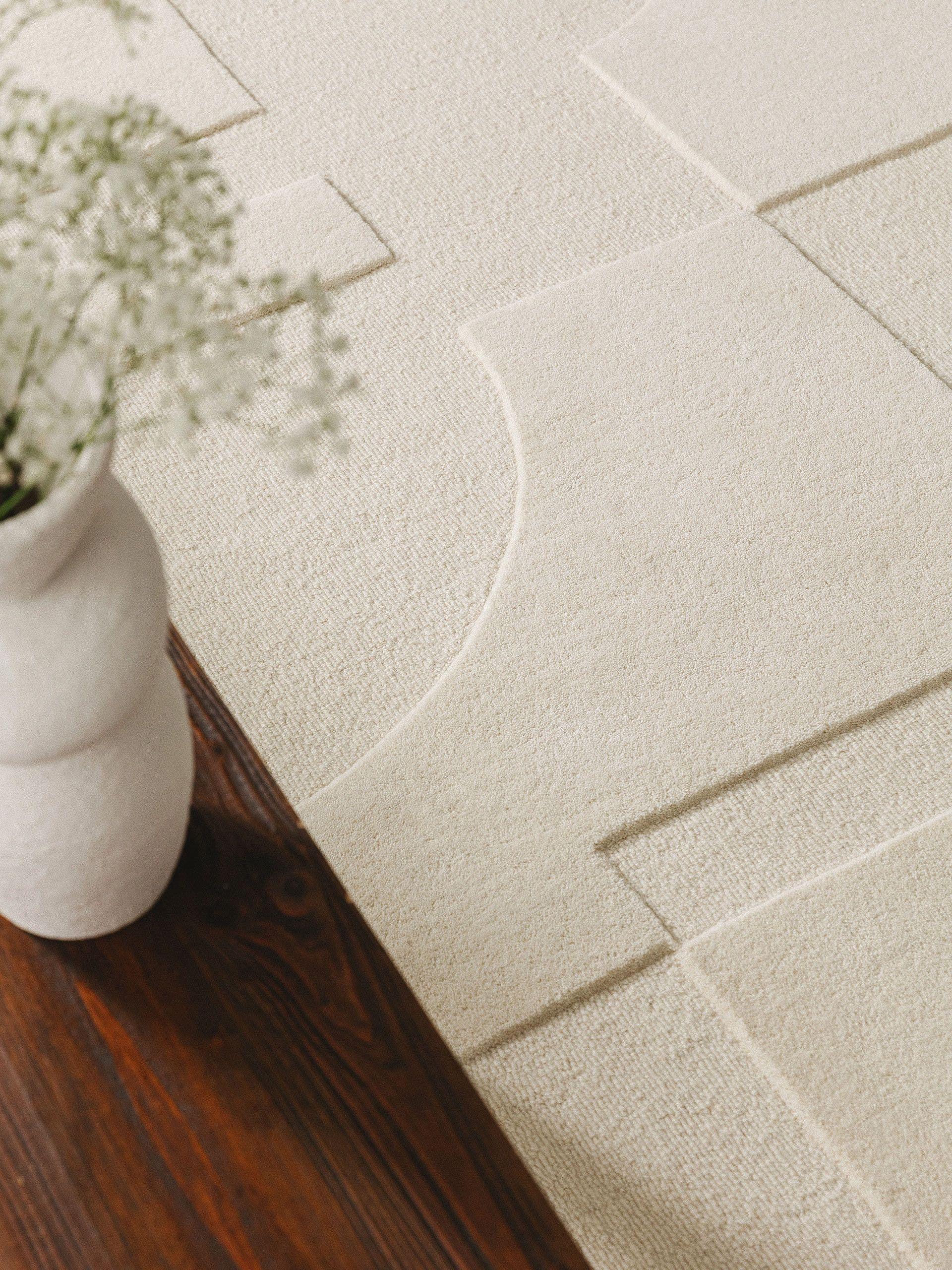 Thumbnail - benuta Pure Wollteppich, Creme, Textil, Abstrakt, Rechteckig, 120x170 cm, pflegeleicht, Teppiche & Böden, Teppiche, Natu...