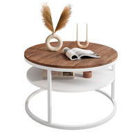 COUCHTISCH CIRI mit Regal Eichenholz Sterling - Eichefarben/Weiß, Holzwerkstoff (70/70/49cm) - Lookway