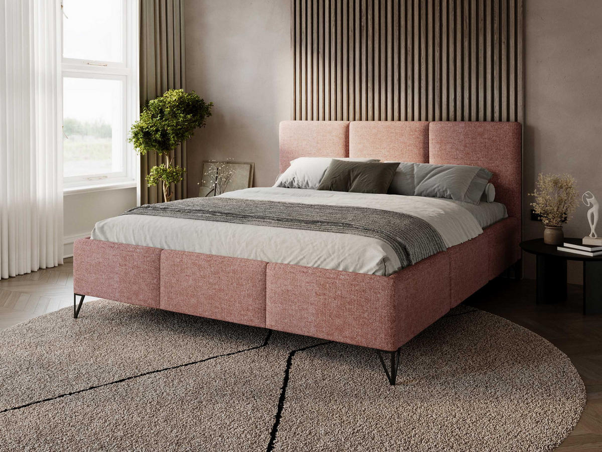 POLSTERBETT Loren - Rosa, Holz/Holzwerkstoff (180/200cm) - MIRJAN24