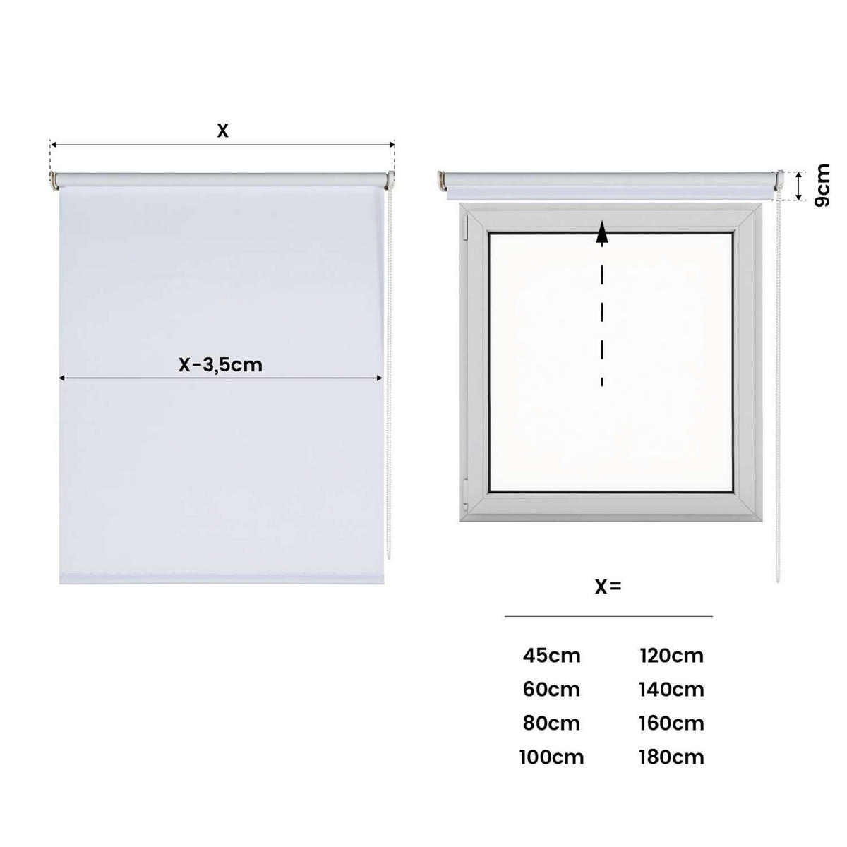 VERDUNKELUNGSROLLO Weiß 200x250 cm - Weiß, Kunststoff (200/250cm) - STORESDECO