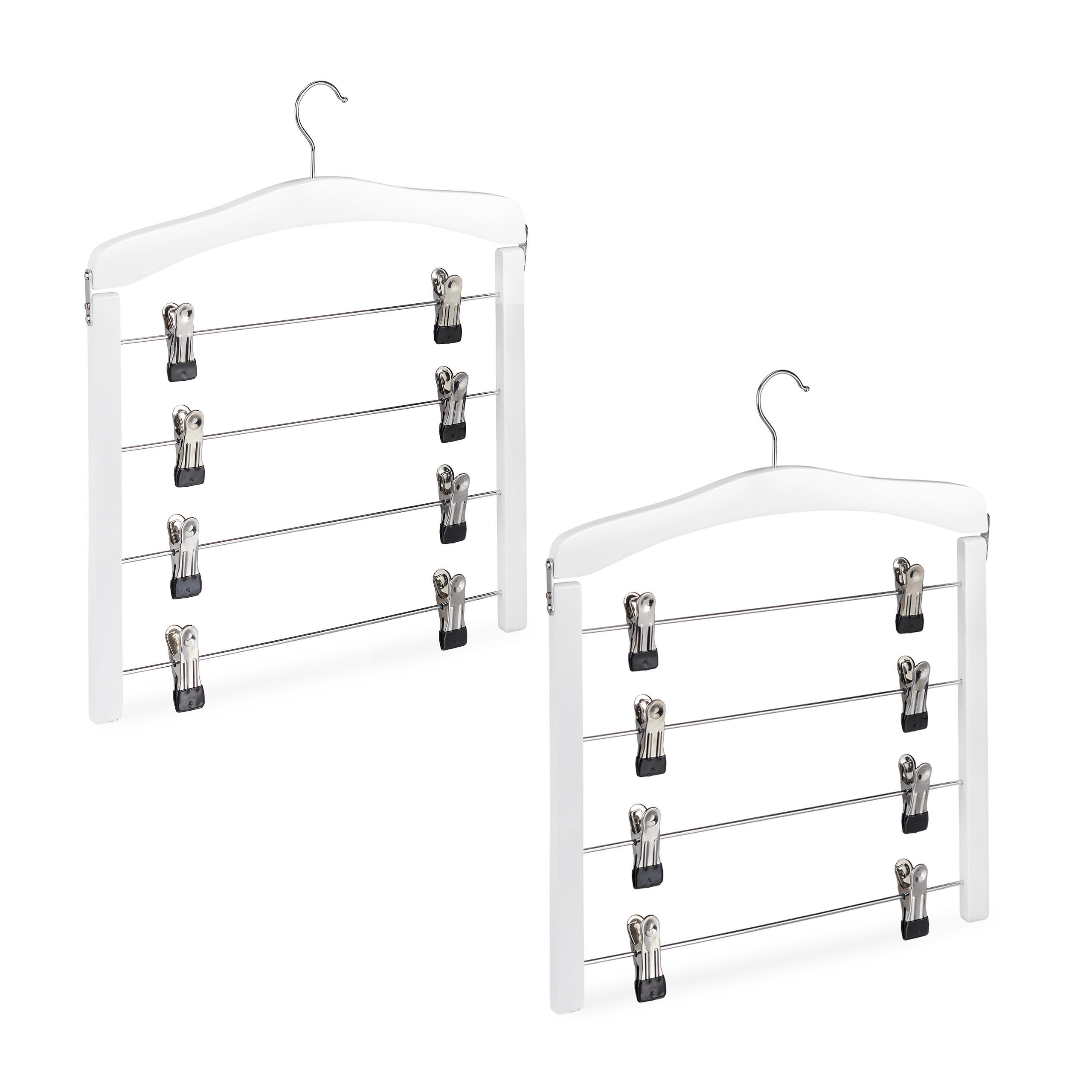 2XMEHRFACH-ROCKBÜGEL - Weiß, Holz/Metall (38/44/2.5cm) - Relaxdays