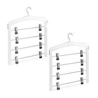 2XMEHRFACH-ROCKBÜGEL - Weiß, Holz/Metall (38/44/2.5cm) - Relaxdays