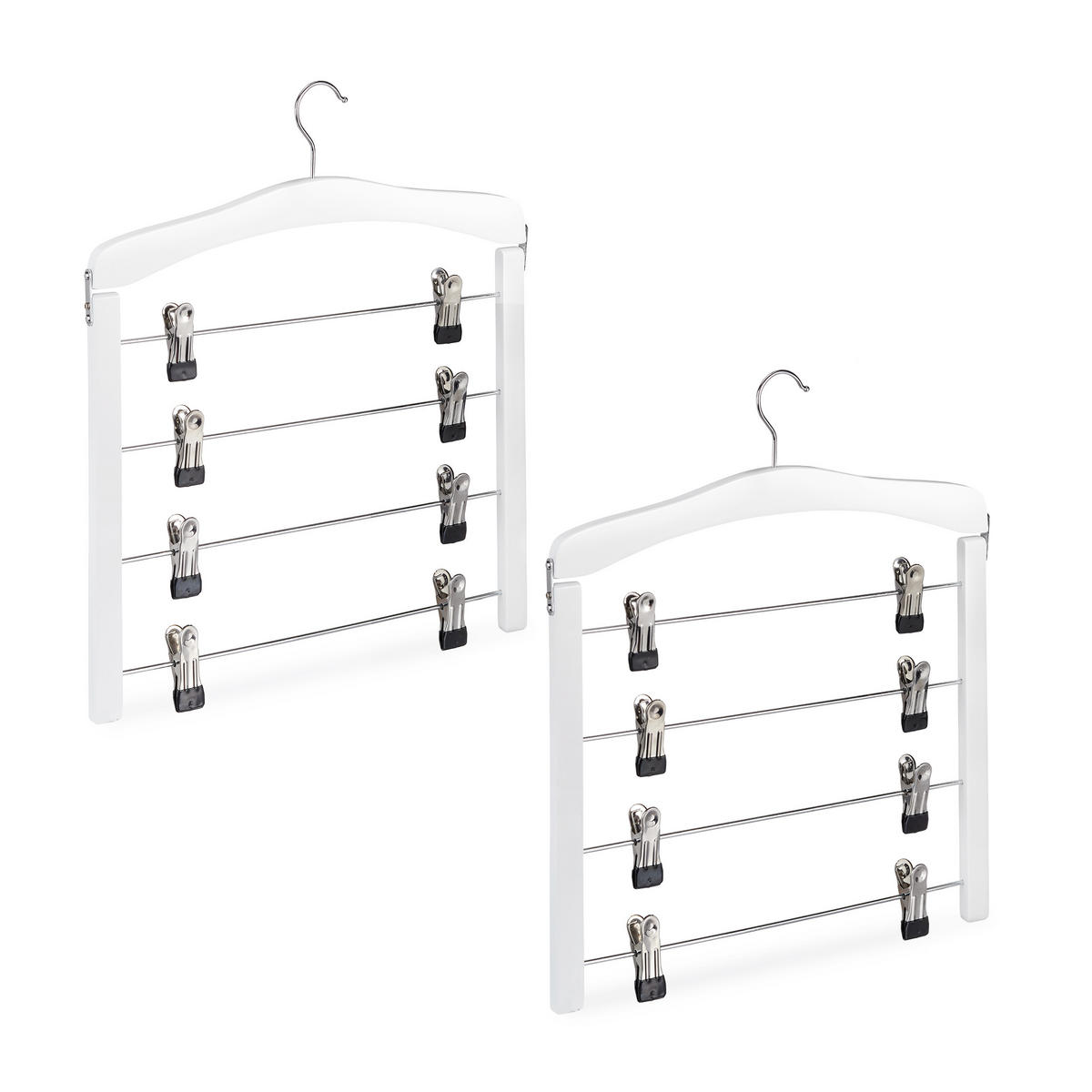 2XMEHRFACH-ROCKBÜGEL - Weiß, Holz/Metall (38/44/2.5cm) - Relaxdays