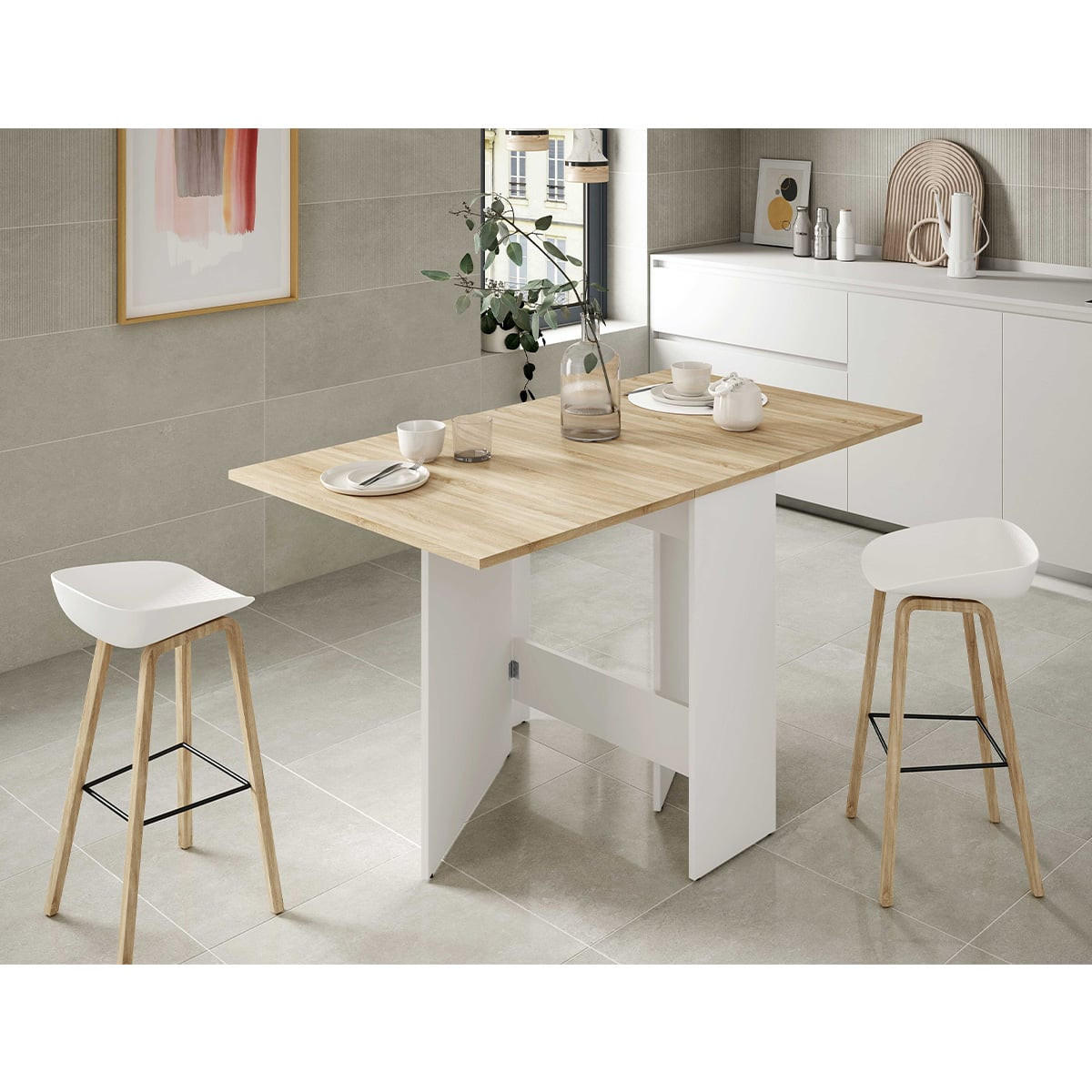 KLAPPTISCH Fly 31/77/78 cm - Weiß, Holzwerkstoff (77/31/78cm) - Calicosy