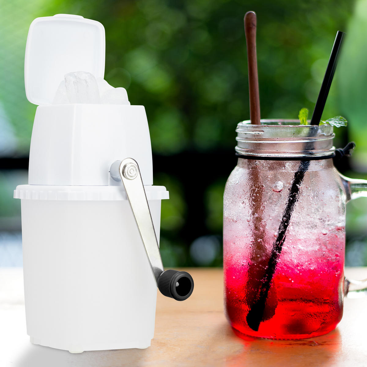 DRVIČ ľadu - biela, kov/plast (12.5/24/16cm) - Relaxdays