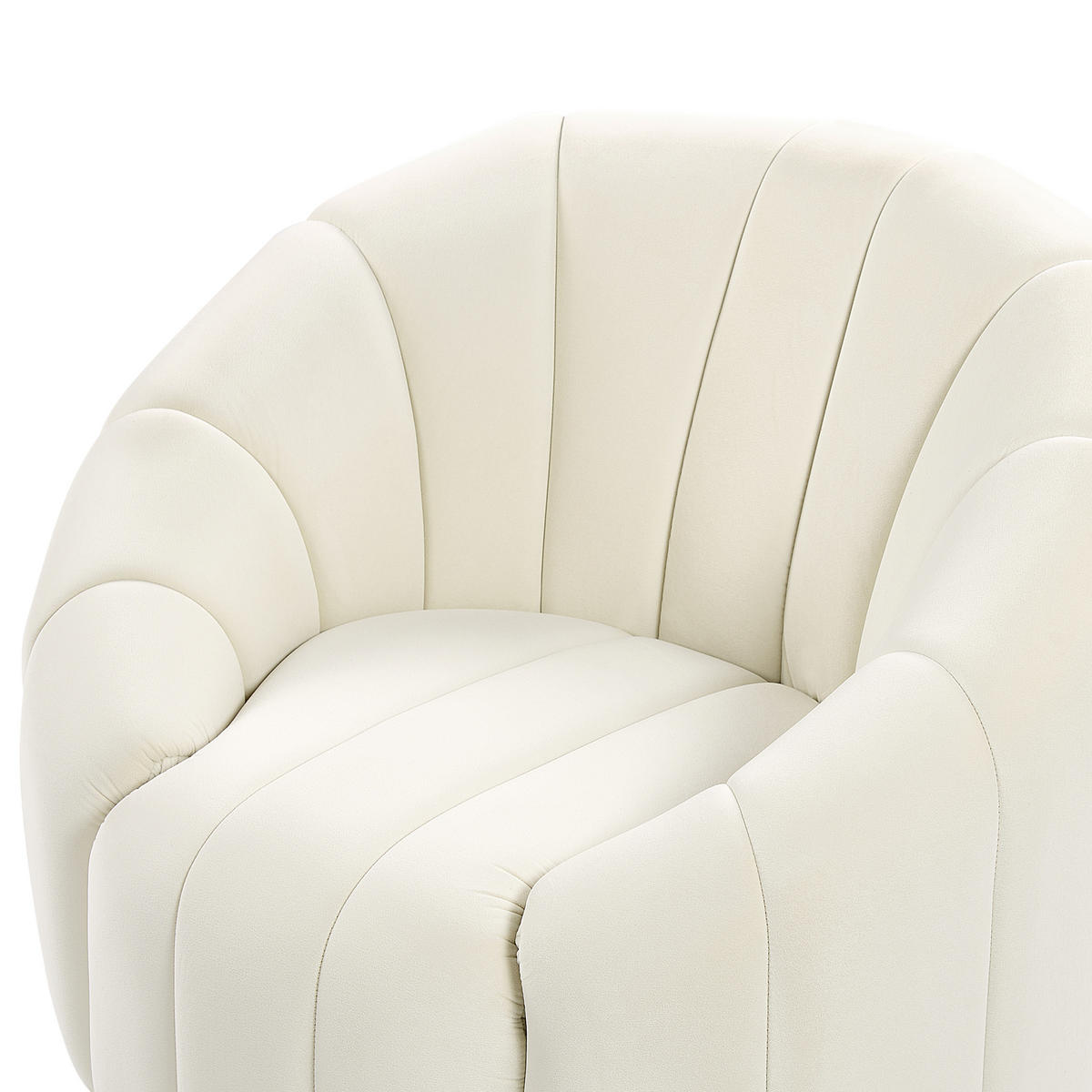 SESSEL Samtstoff cremeweiß Malung - Weiß, Textil (79/67/79cm) - Beliani