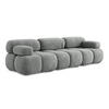 3-SITZER SOFA Chenille Stoff Grau - Blau/Schwarz, Kunststoff/Textil (285/70/96cm) - LaMiaSofa