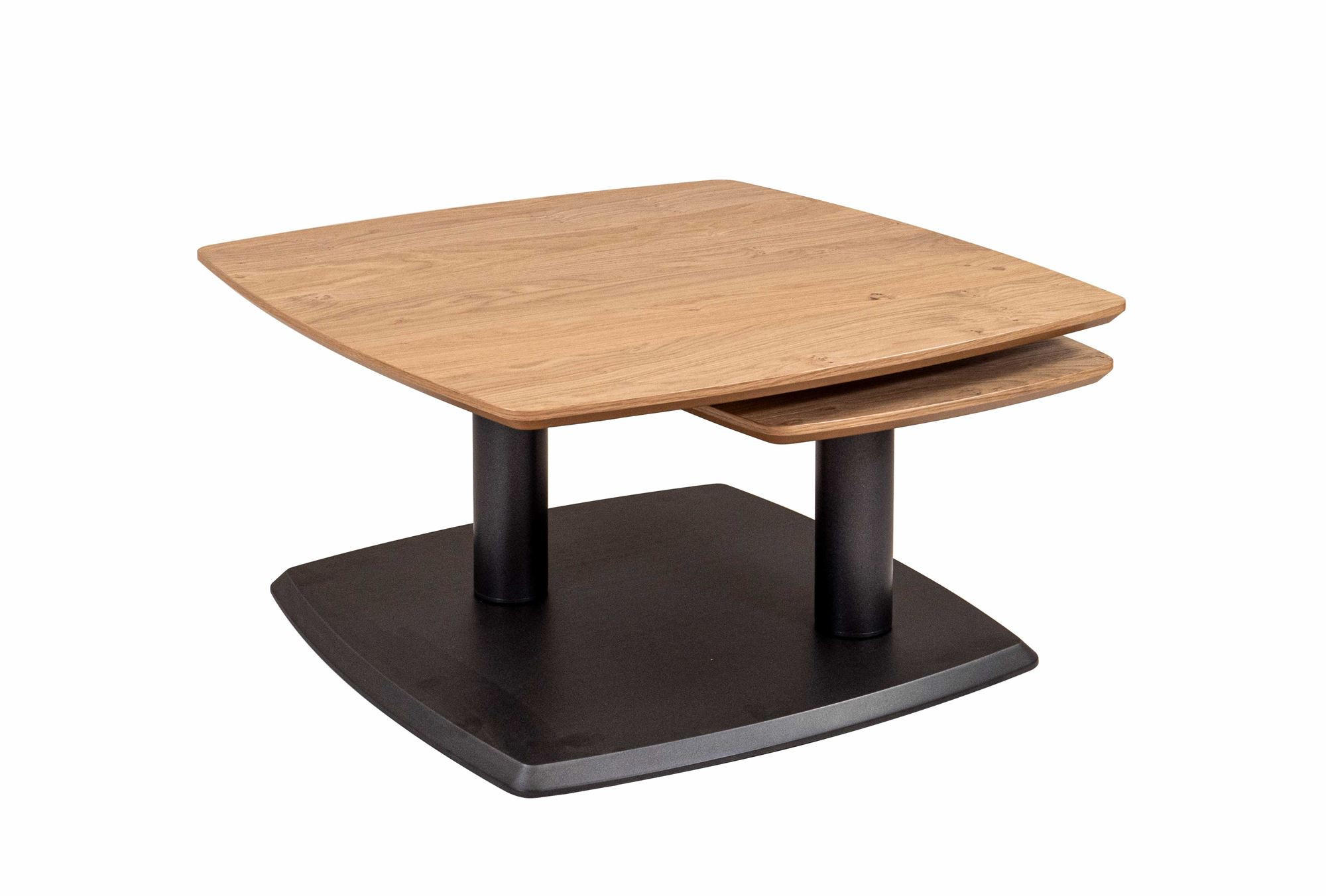 COUCHTISCH Tischplatte drehbar Cory 76x43x76 Furnier Schwarz/Wildeiche - Wildeiche/Schwarz, Holz (76/76/76cm) - 58aufmkessel