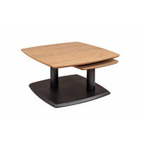 COUCHTISCH Tischplatte drehbar Cory 76x43x76 Furnier Schwarz/Wildeiche - Wildeiche/Schwarz, Holz (76/76/76cm) - 58aufmkessel
