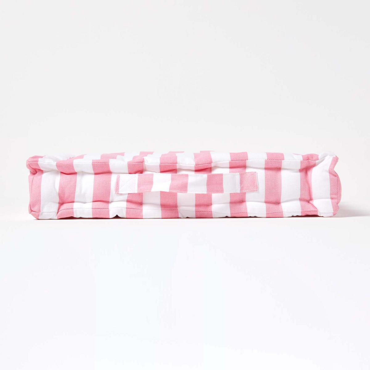 SITZKISSEN rosa-weiß gestreift 40/40/8 cm - Rosa, Textil (40/40/8cm) - Homescapes