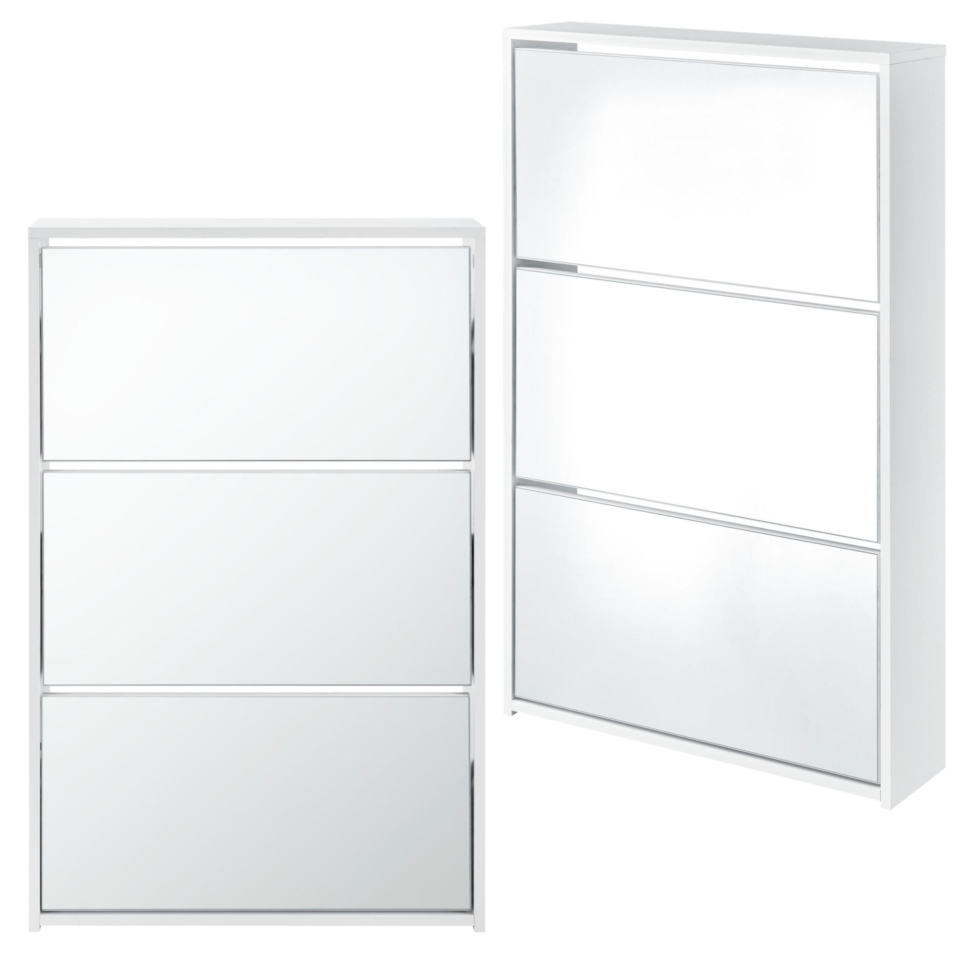 SCHUHKIPPER Lund - Weiß, Holzwerkstoff (17/102.5/63cm) - [en.casa]