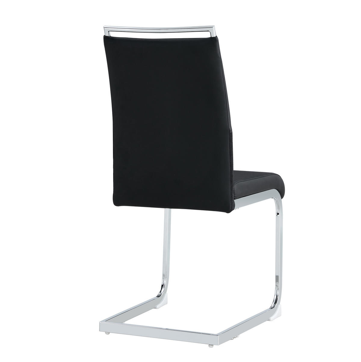 ESSZIMMERSTUHL 4er-Set mit hoher Rückenlehne 42 x 45 cm Metall Schwarz - Schwarz, Metall (42/95/48.1cm) - Meubliv
