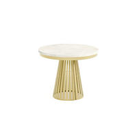 ESSTISCH Cone Bis - Goldfarben/Creme, Holzwerkstoff/Metall (100/100/76cm) - Meblini